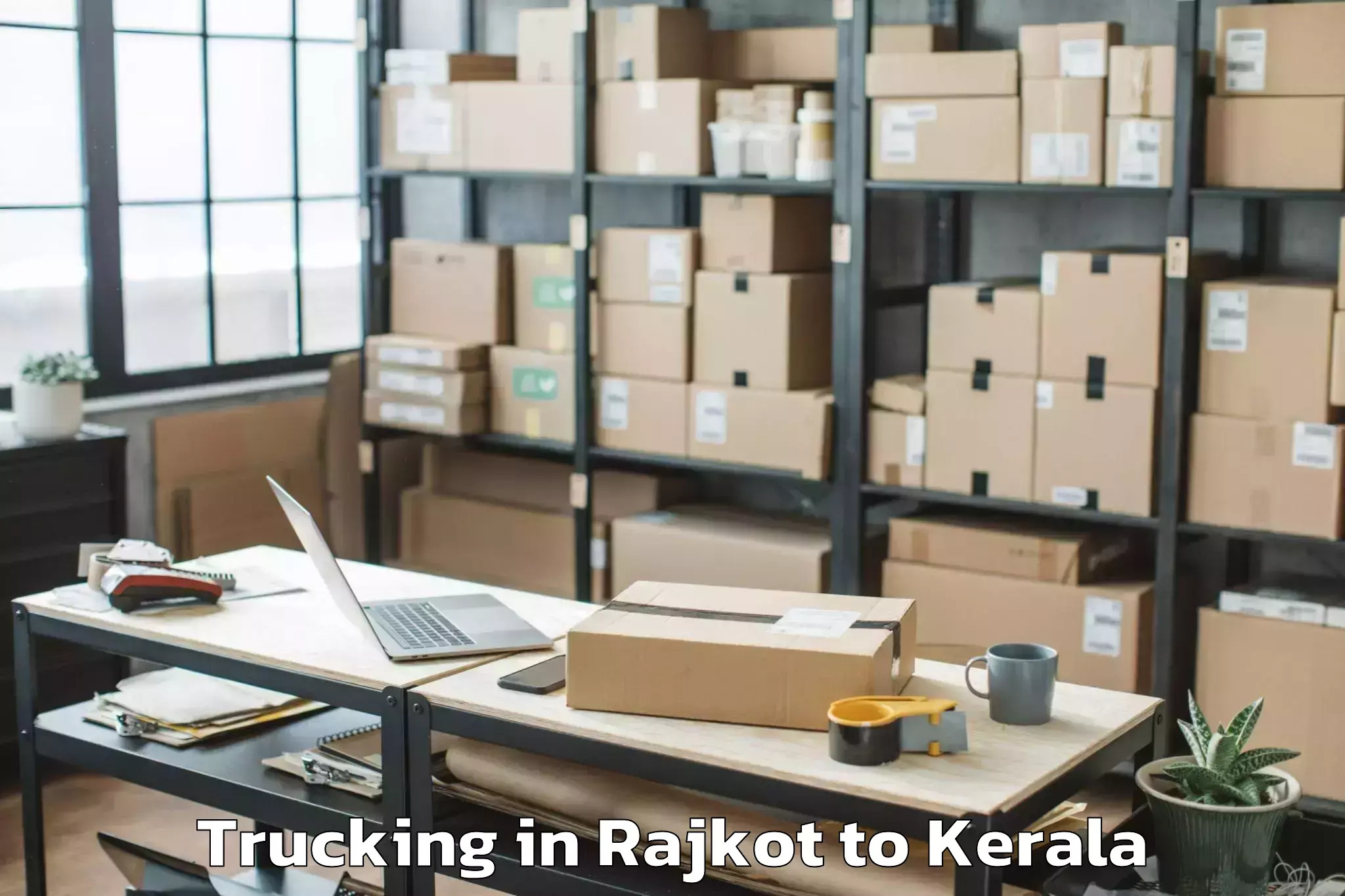 Book Rajkot to Chirayinkeezhu Trucking Online